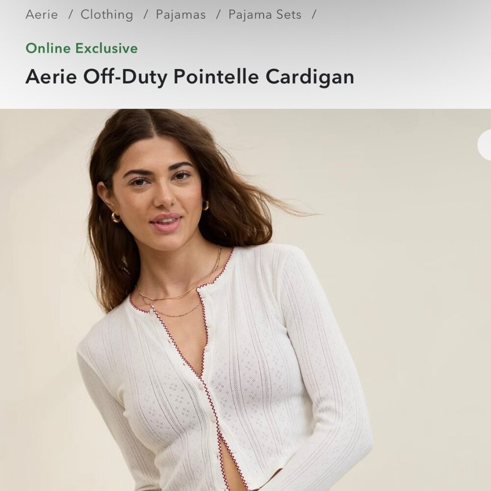 Aerie Pointelle Cardigan and Tank Set
